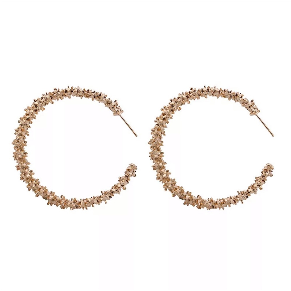 Big Circle Round Stud  Hip Hop Gold earrings - Picture 2 of 2